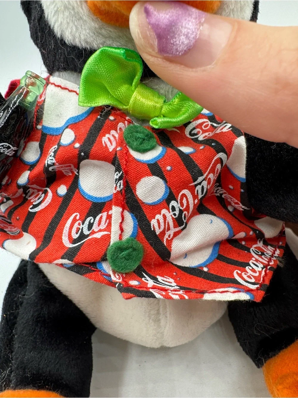 1999 Coca Cola Penguin Beanie Doll with Coke Bottle and mini Coke Bottle